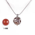 Fashion Jewelry Agate Natural Stone Chakras Carnelian Pendant Necklace with Sliver Chain